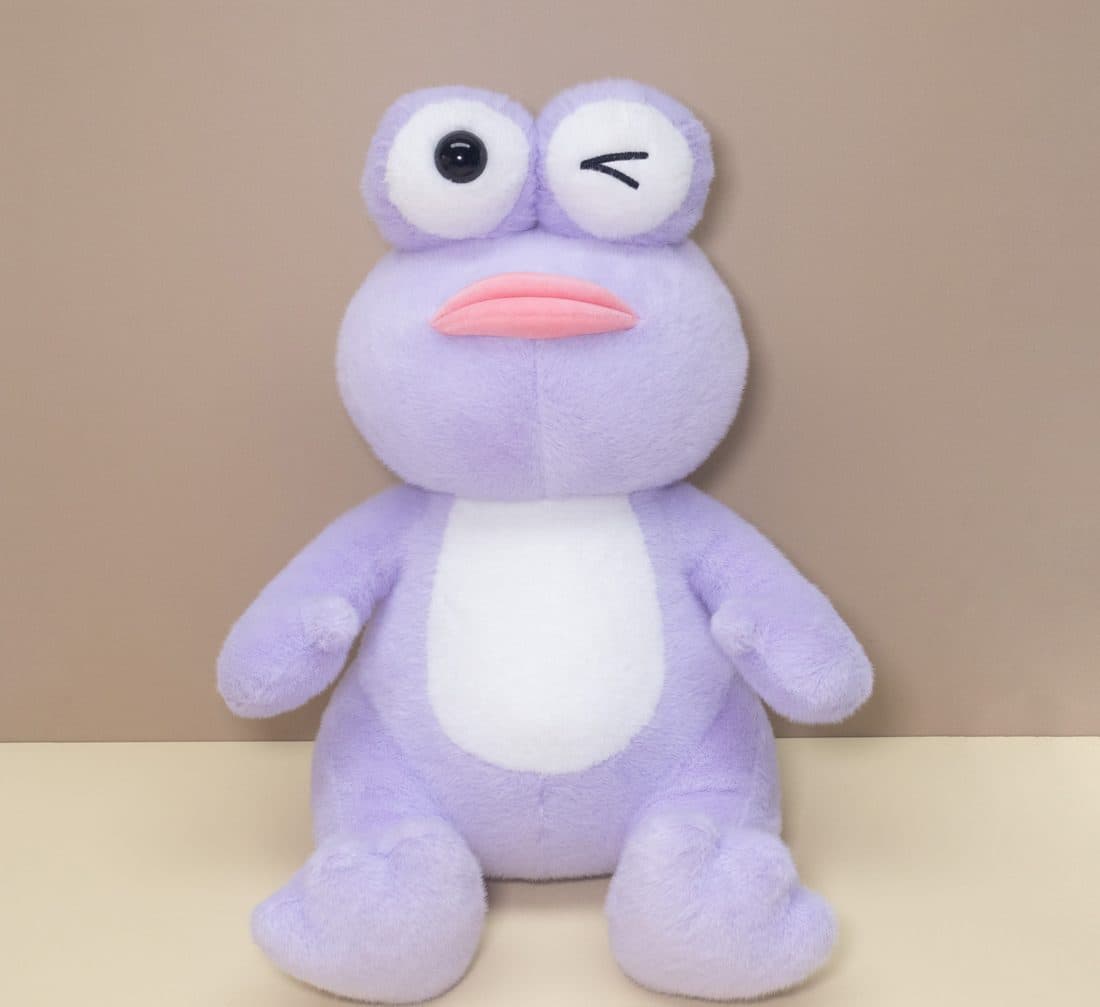 Winking Purple Frog — LovelyJoy custom plush toy