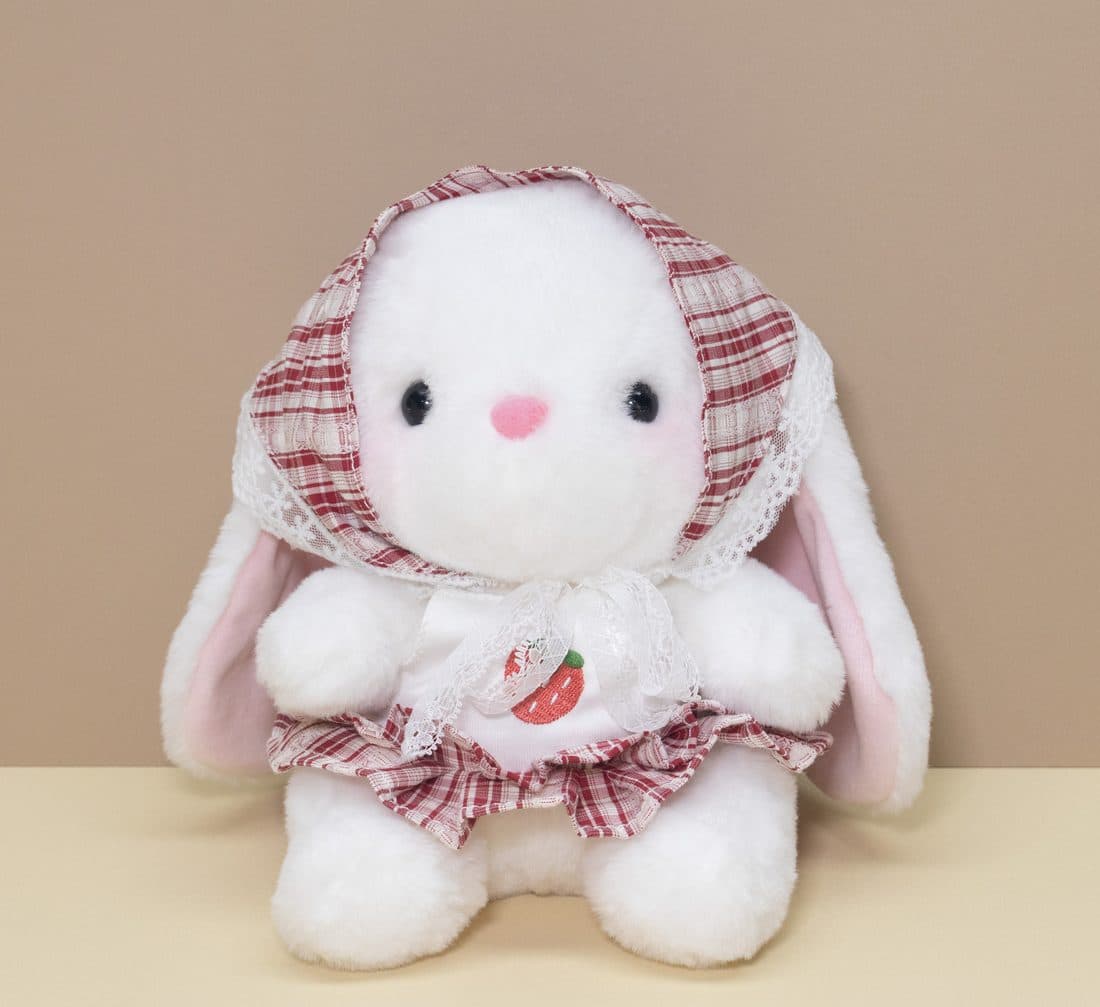 Plaid Bonnet Bunny — LovelyJoy custom plush toy