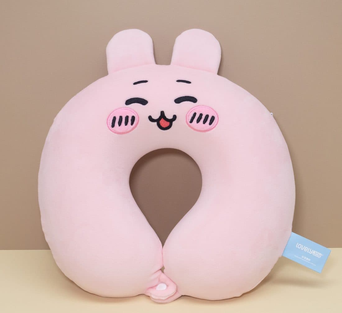 Pink Rabbit U-Neck Pillow — LovelyJoy custom plush toy