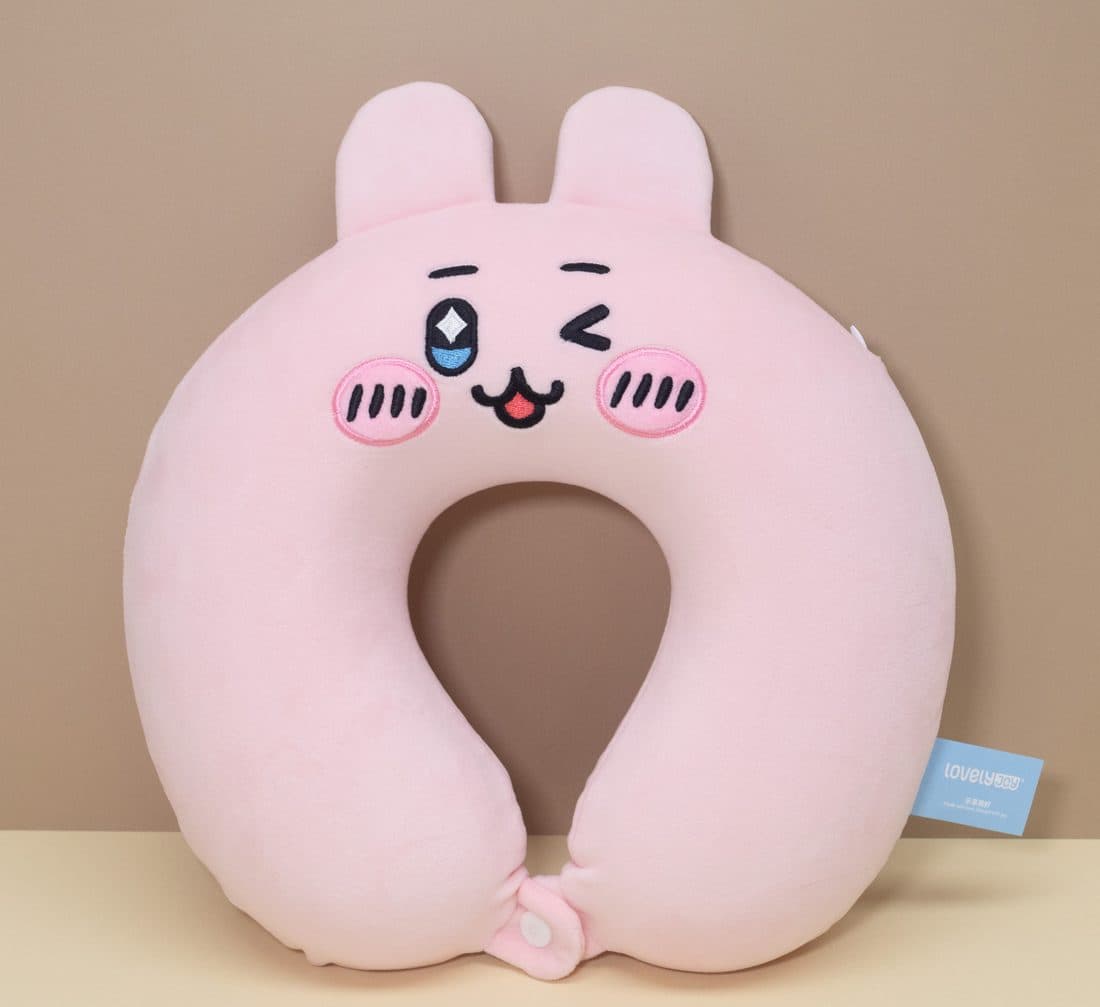 Pink Rabbit U-Neck Pillow - LovelyJoy plush toy 2