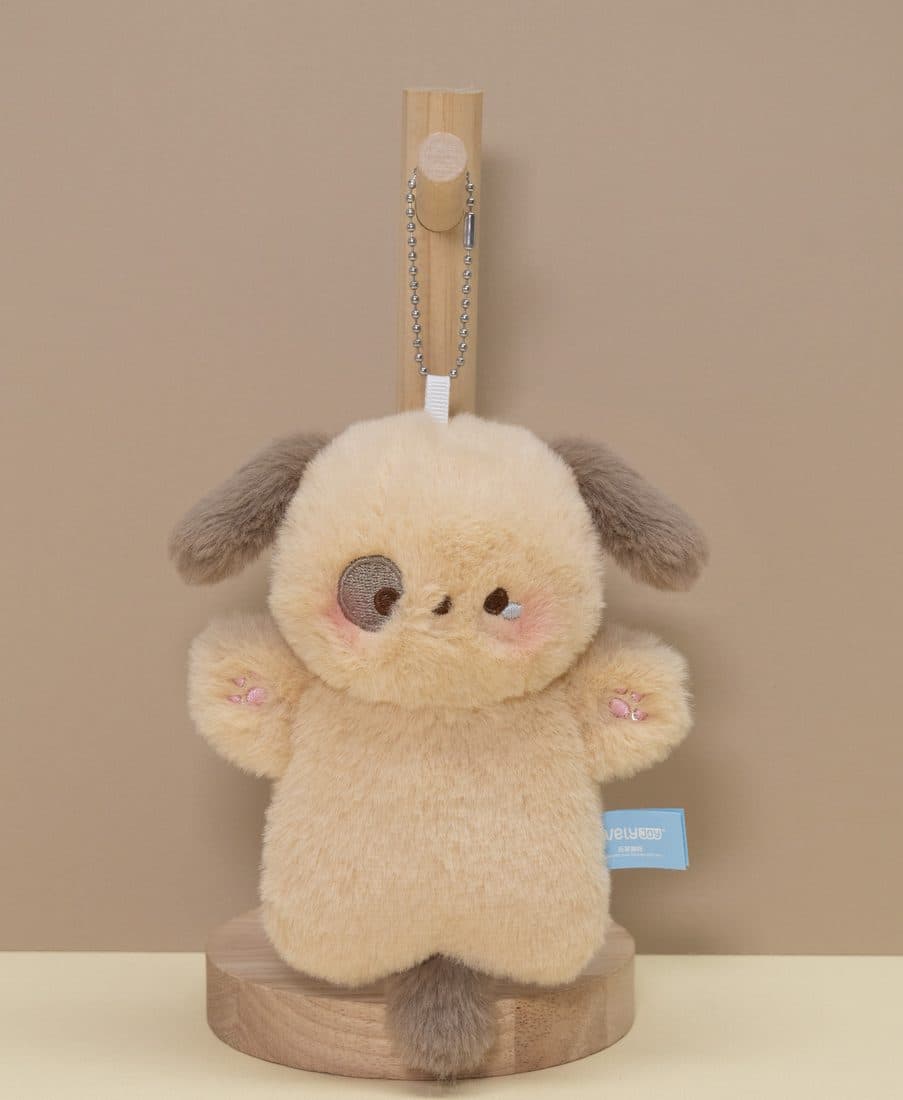 Fuzzy Puppy Keychain — LovelyJoy custom plush toy