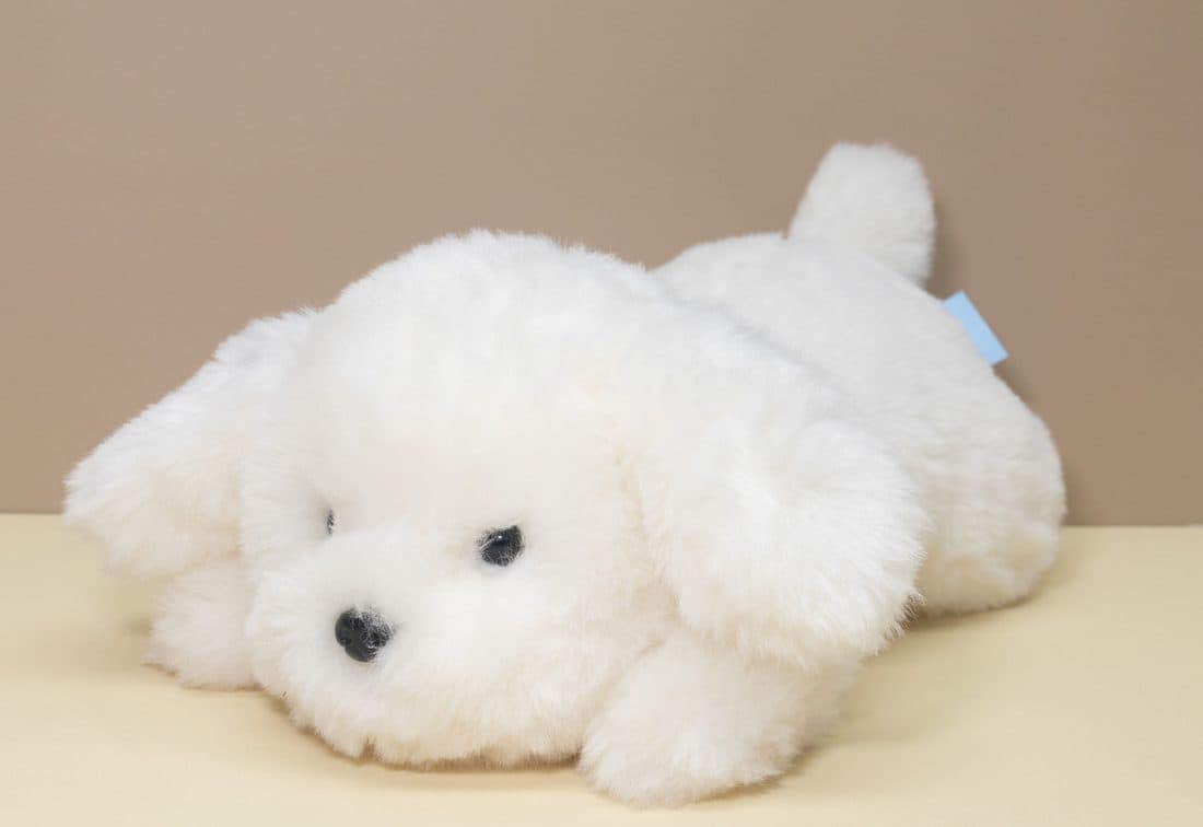 Lying White Puppy — LovelyJoy custom plush toy