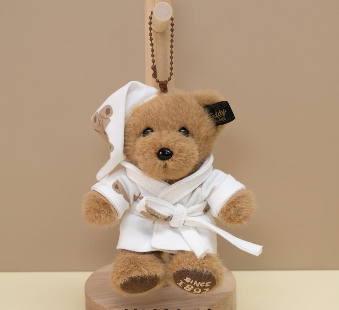 Teddy Island Bathrobe Bear Charm — LovelyJoy custom plush toy