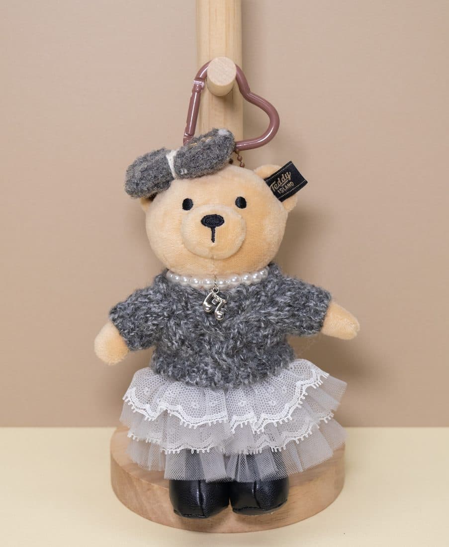 Teddy Island Tweed Tutu Bear Charm — LovelyJoy custom plush toy