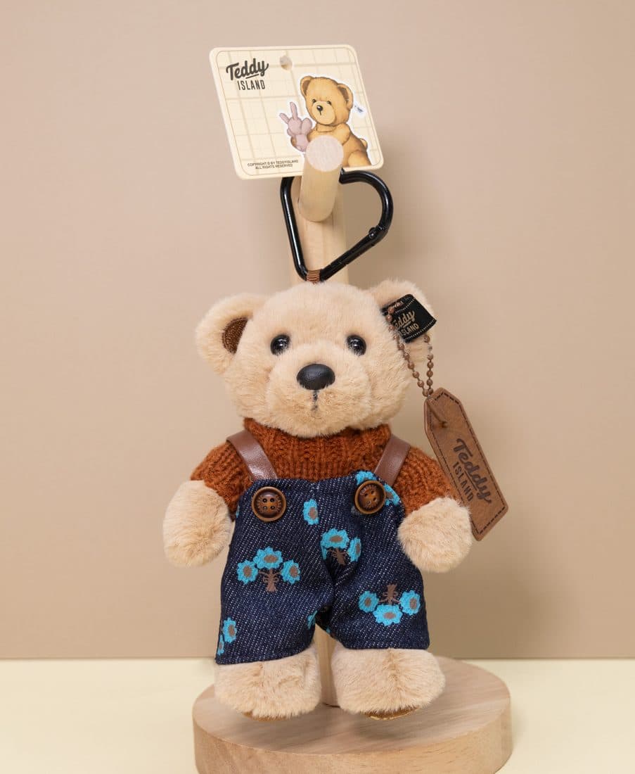 Teddy Island Denim Overall Bear Charm - LovelyJoy plush toy 2