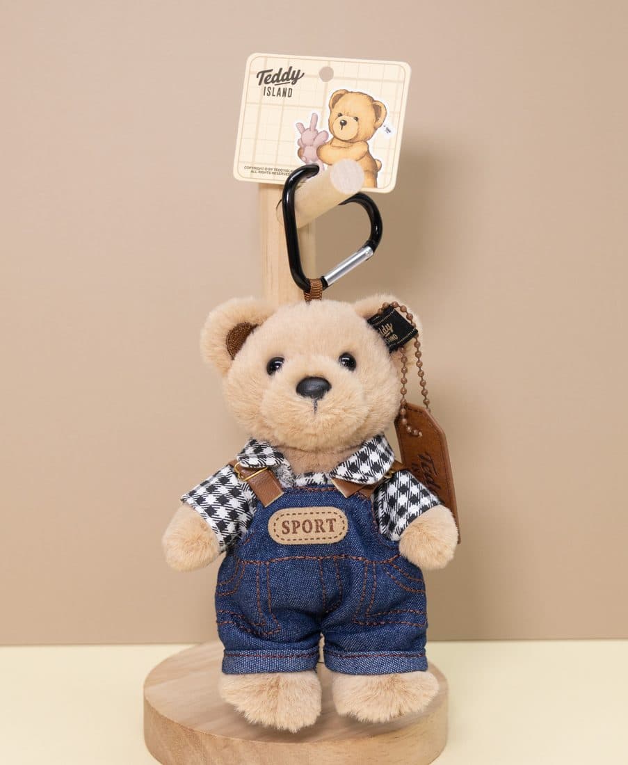 Teddy Island Denim Overall Bear Charm - LovelyJoy plush toy 3