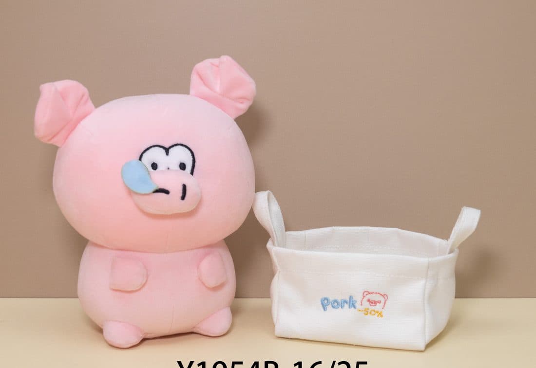 Pig & Storage Tote Set — LovelyJoy custom plush toy