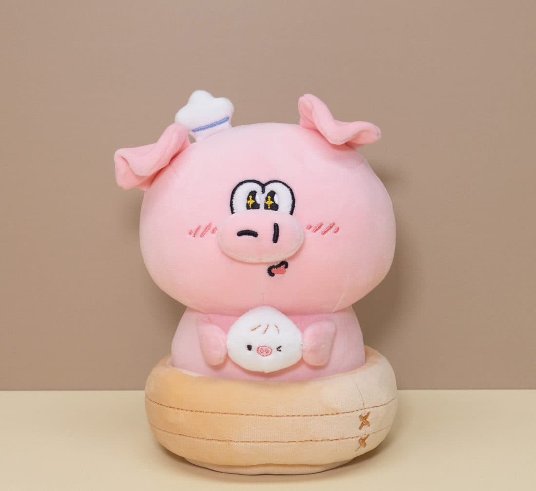 Chef Pig & Bun — LovelyJoy custom plush toy